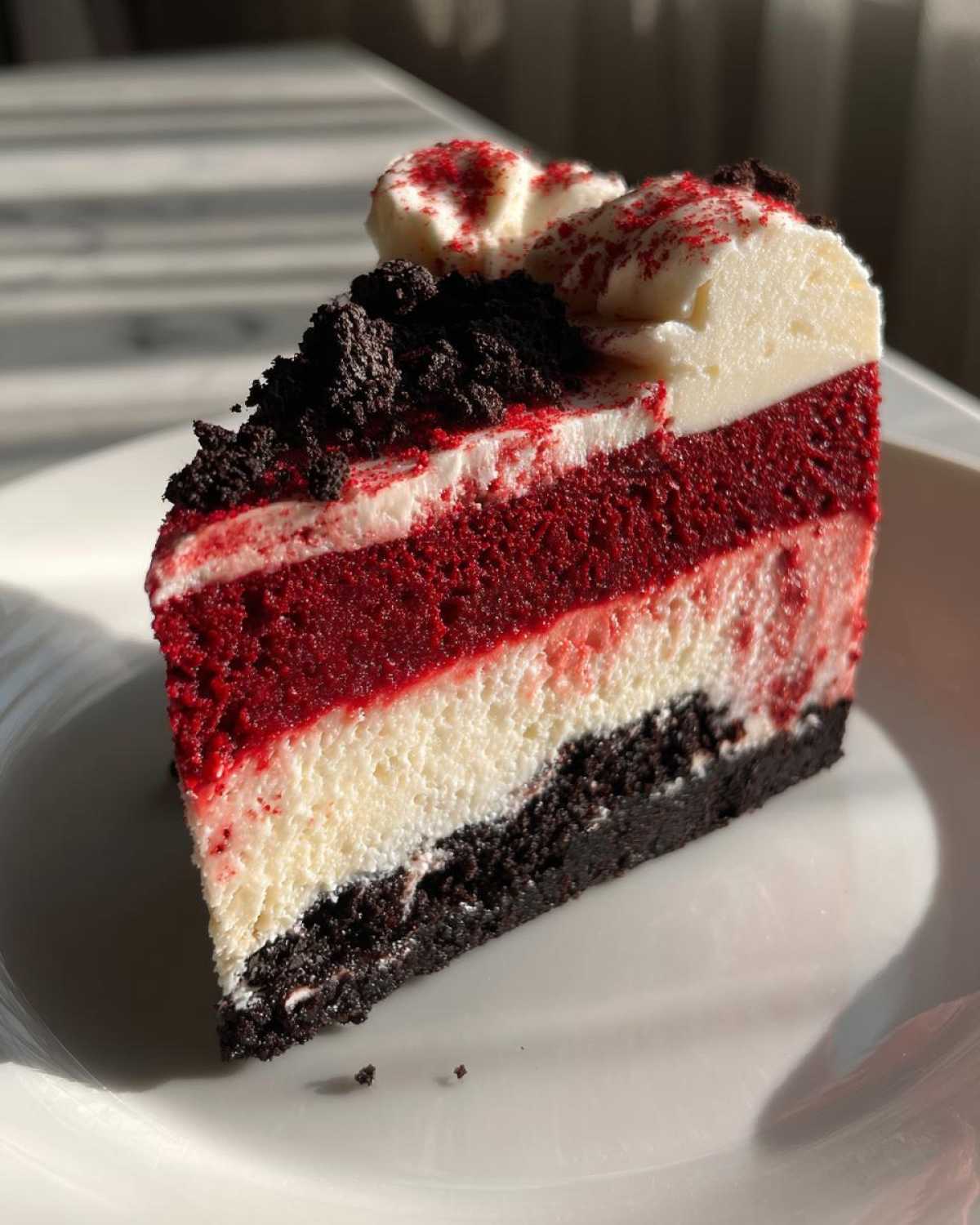red velvet cheesecake - detail 1