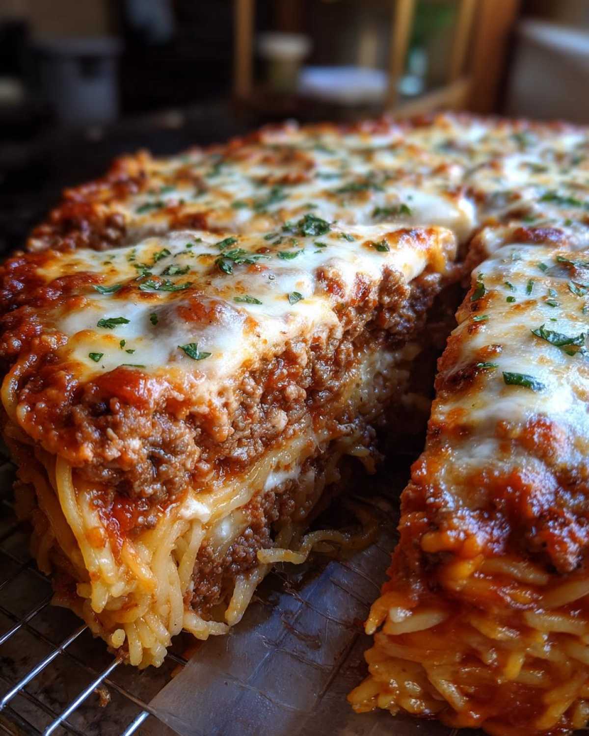 spaghetti pie - detail 2